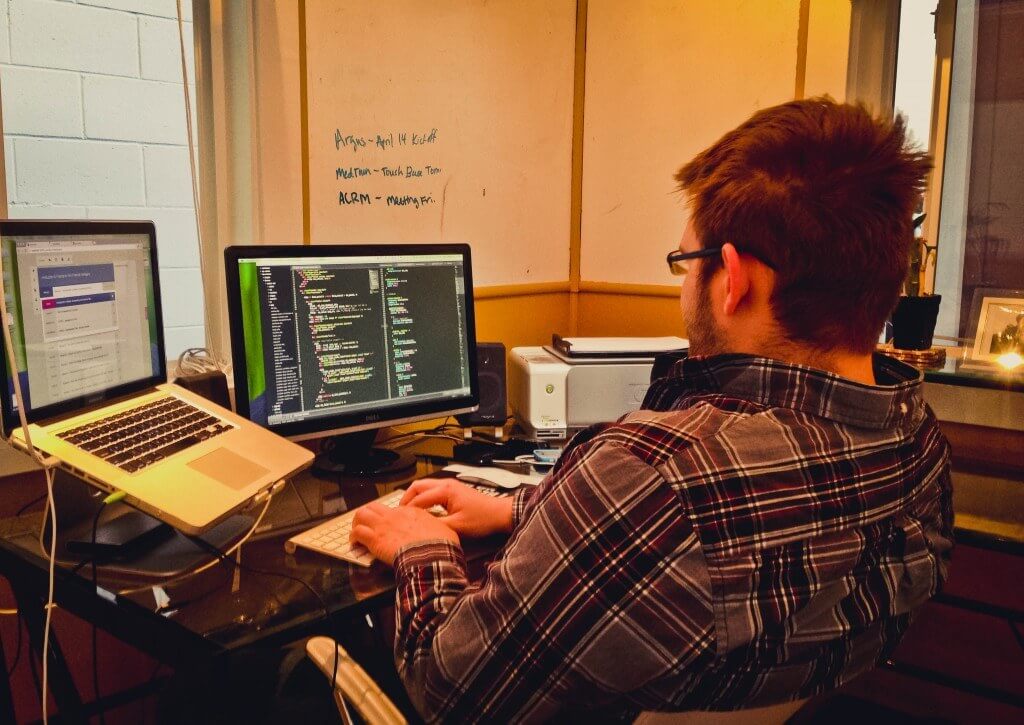 image of a coder at his office in DeveloperTown