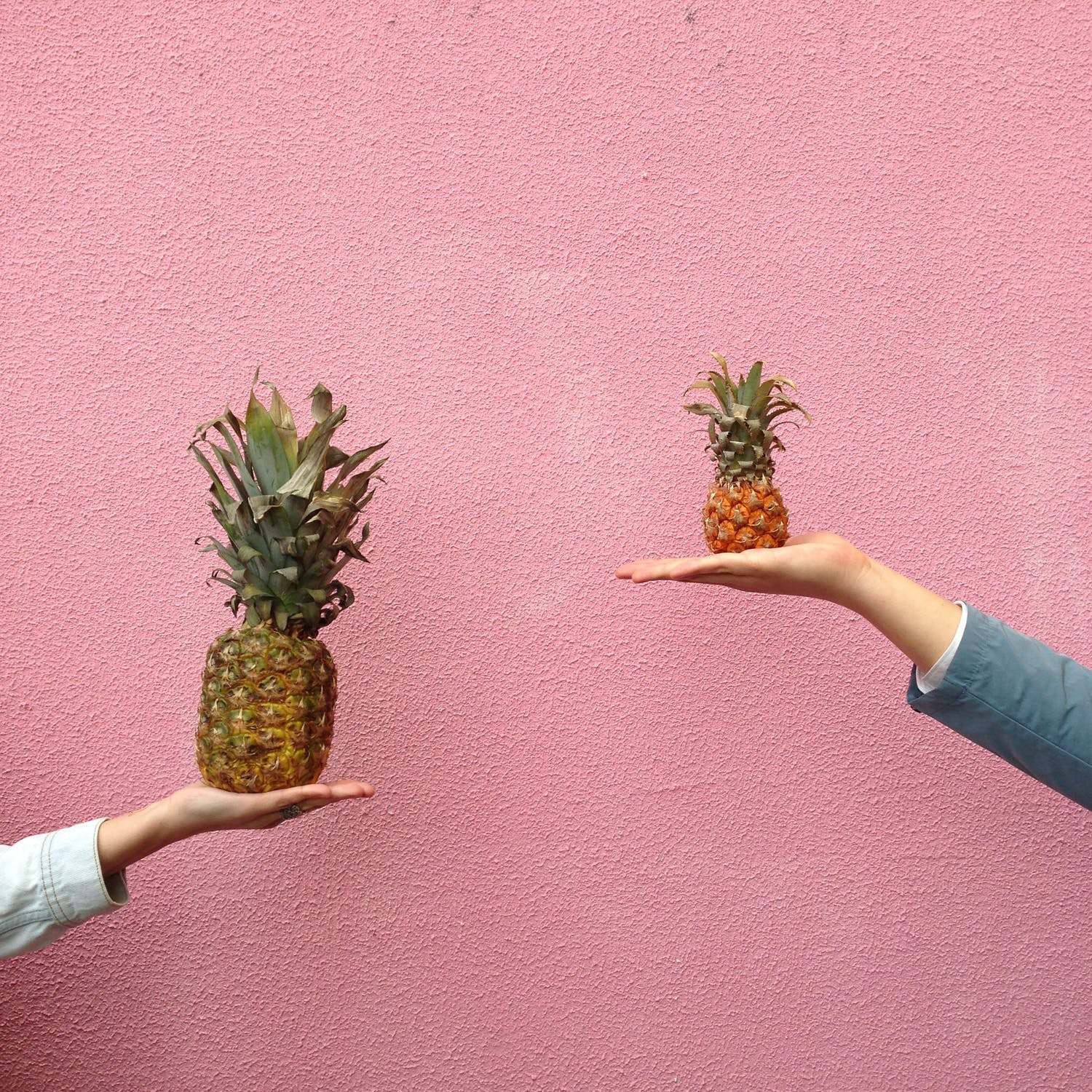 image of a smaller pineapple by comparison